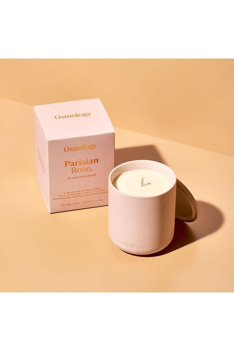 Parisian Rose Scented Candle - Rose Bergamot and Violet, Alternate, color, pink