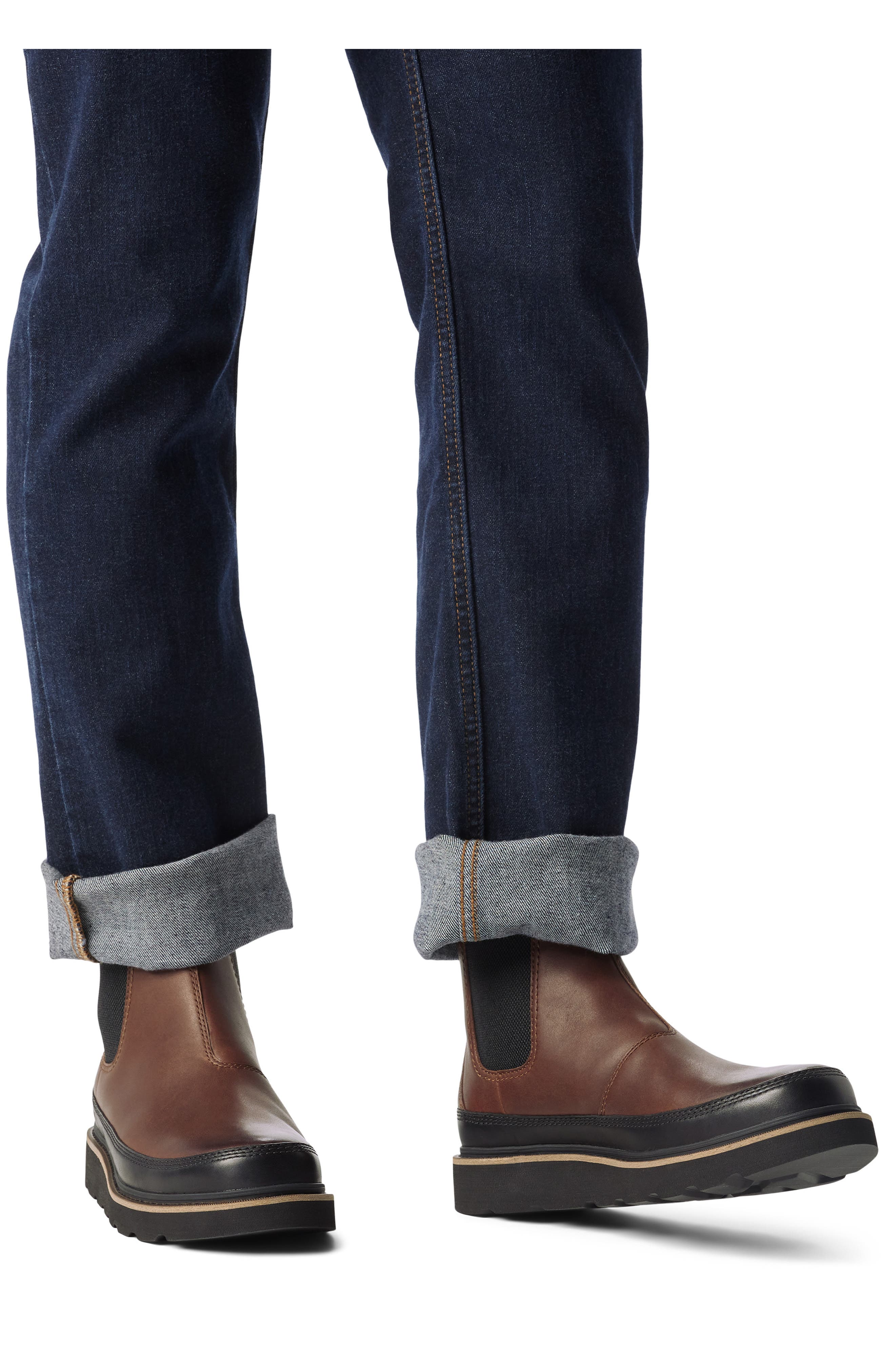 SOREL Slabtown 62 Waterproof Chelsea Boot, Alternate, color, Tobacco/ Black