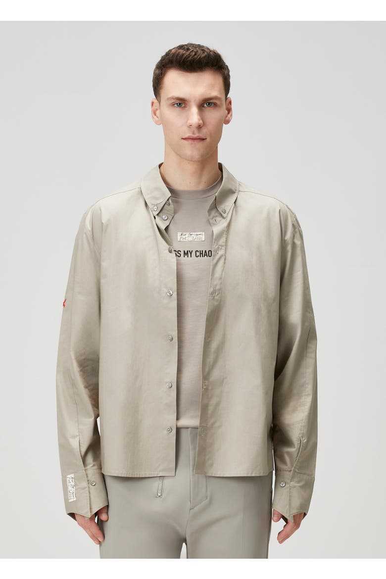 Pure Cotton Woven Shirt Fit Patch, Alternate, color, beige
