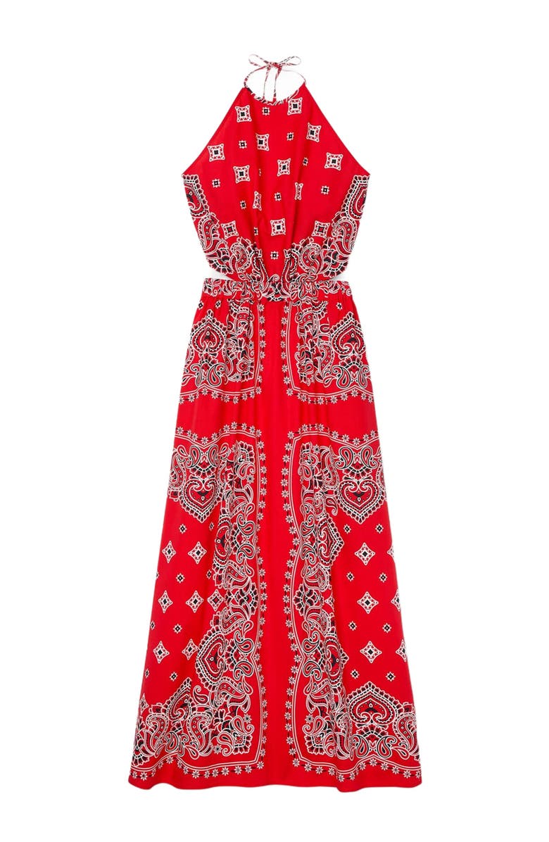SANDRO Bandana-print maxi dress, Alternate, color,