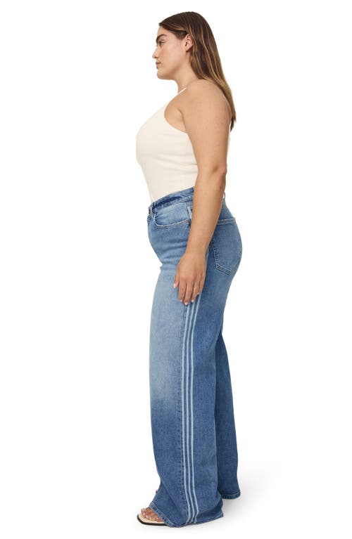 Warp & Weft Warp+weft Nce High Waist Wide Leg Jeans In White Stripes