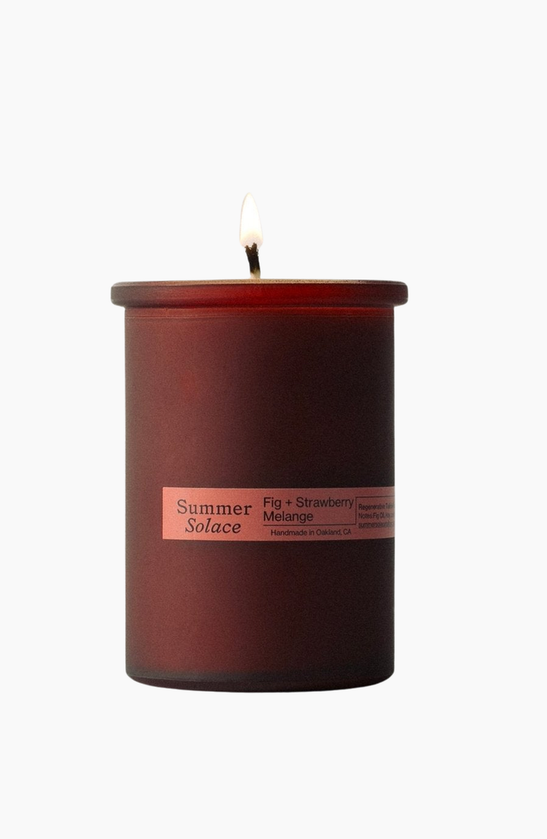 Summer Solace Tallow Fig and Strawberry Melange Candle, Alternate, color, Deep Reddish-Brown