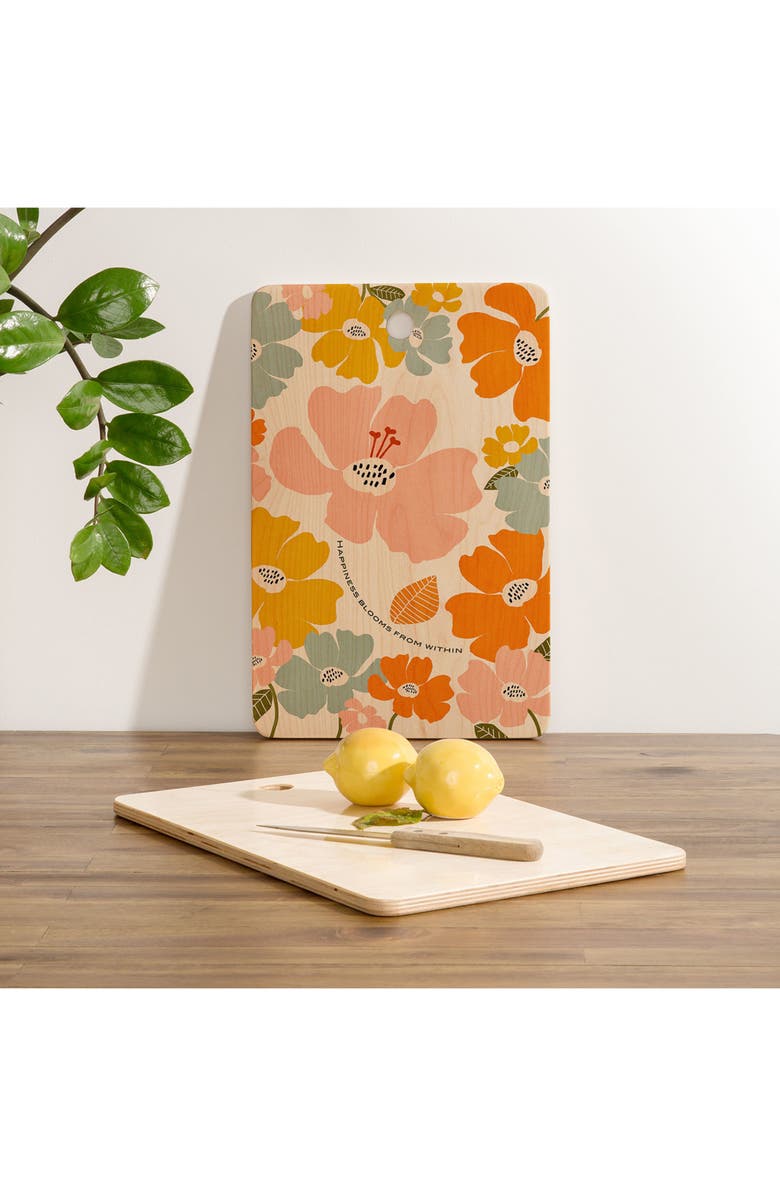 Deny Designs Gale Switzer Happiness Blooms Cutting Board, Alternate, color, Multi
