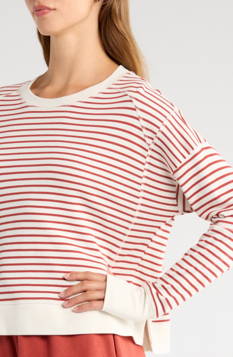 Sweaty Betty After Class Crop Sweatshirt, Alternate, color, Ember Red