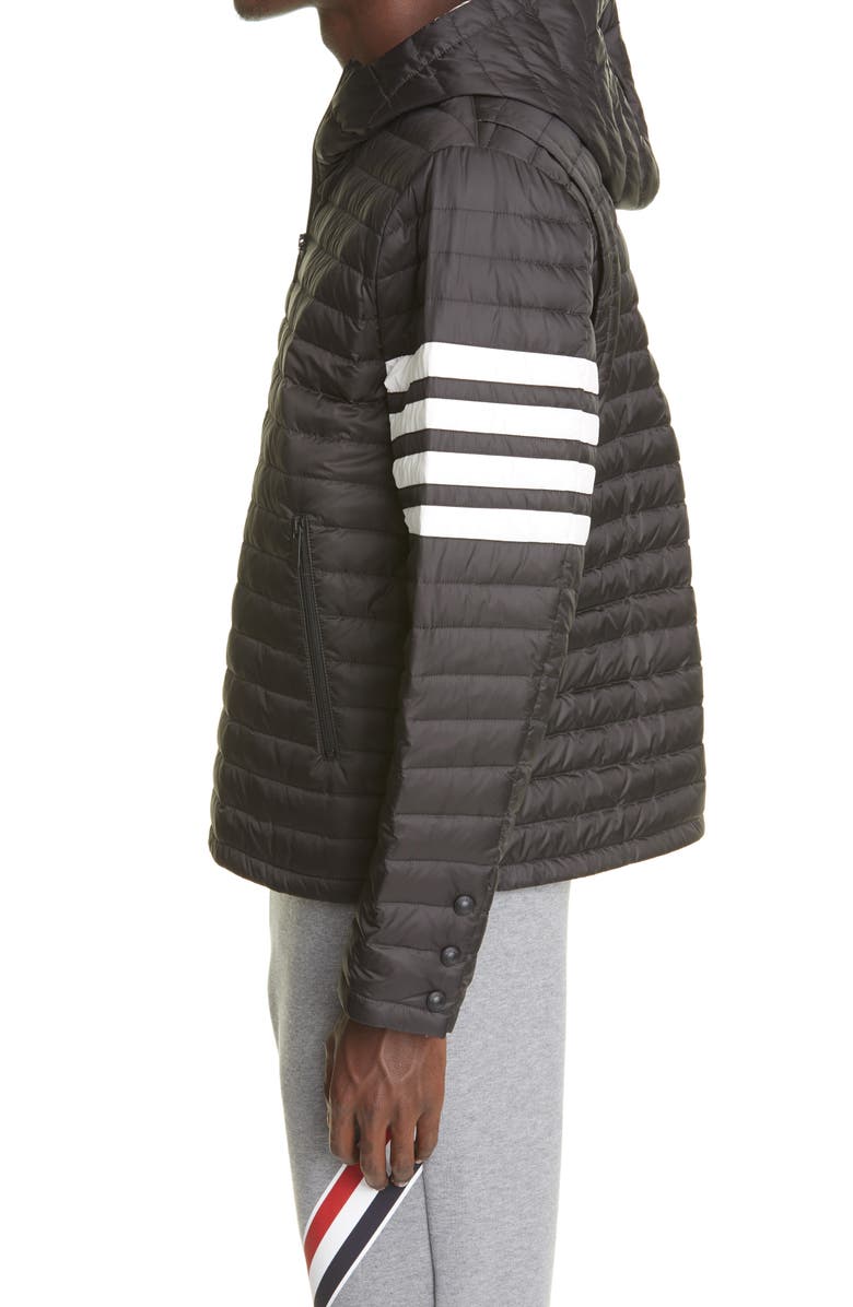 Thom Browne 4-Bar Hooded Down Jacket, Alternate, color,