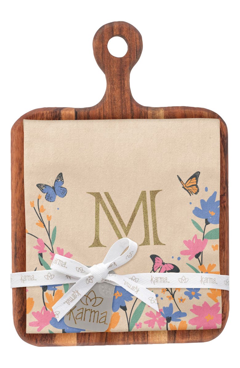 KARMA GIFTS Tea Towel & Cutting Board Gift Set, Main, color,