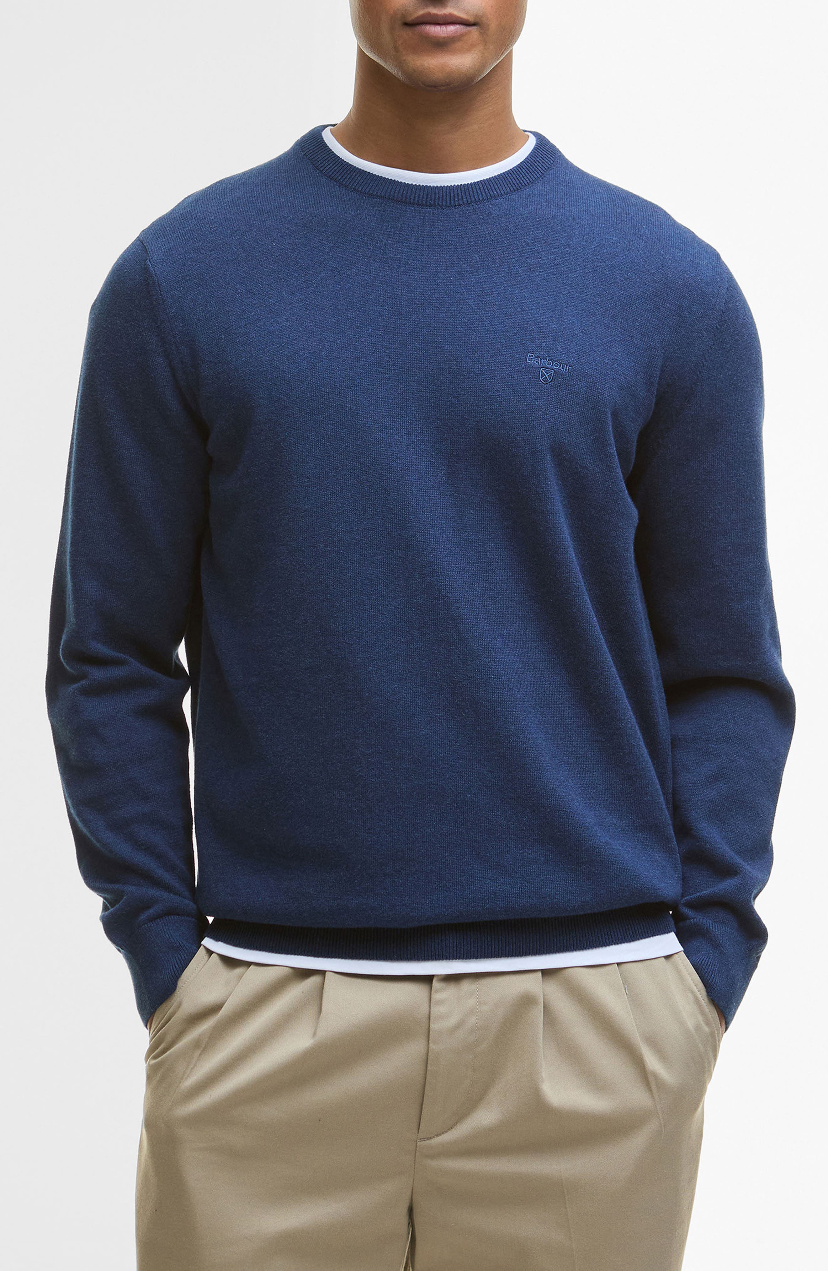 Solid Cotton Crewneck Sweater - image 3