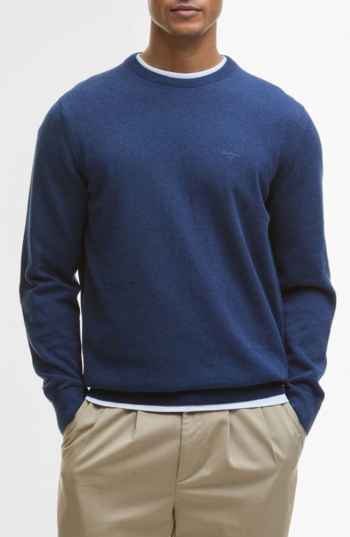 Barbour Solid Cotton Crewneck Sweater In Blue
