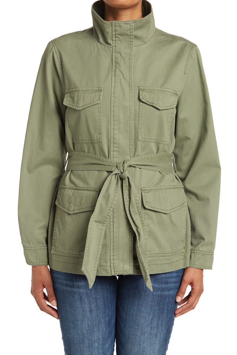 Belted Twill Shacket, Alternate, color, LIGHT OLIVE