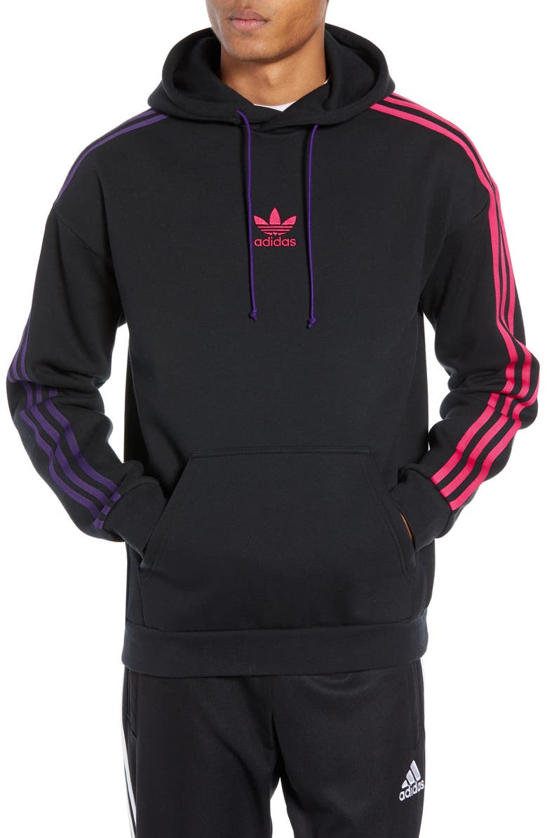 adidas Originals 3-Stripe Hoodie Sweatshirt, Main, color, 