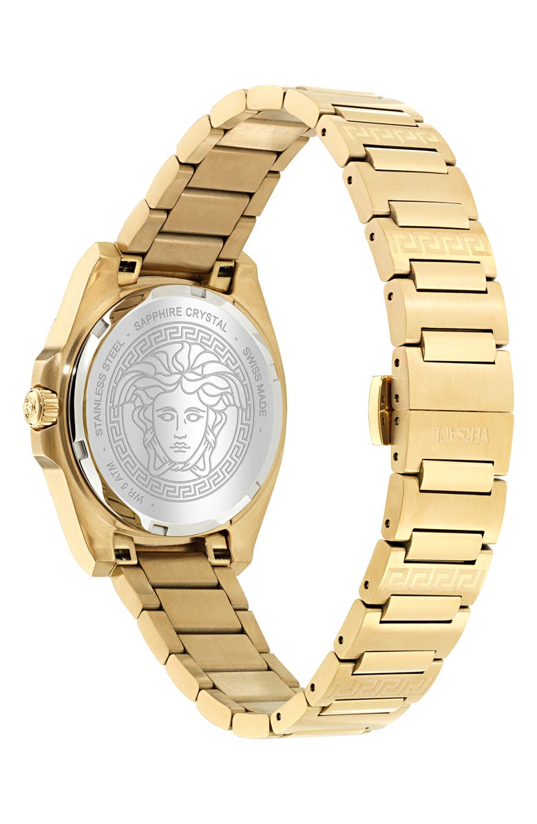 Versace Greca Pulse Goldtone Bracelet Watch, 36mm, Alternate, color, 