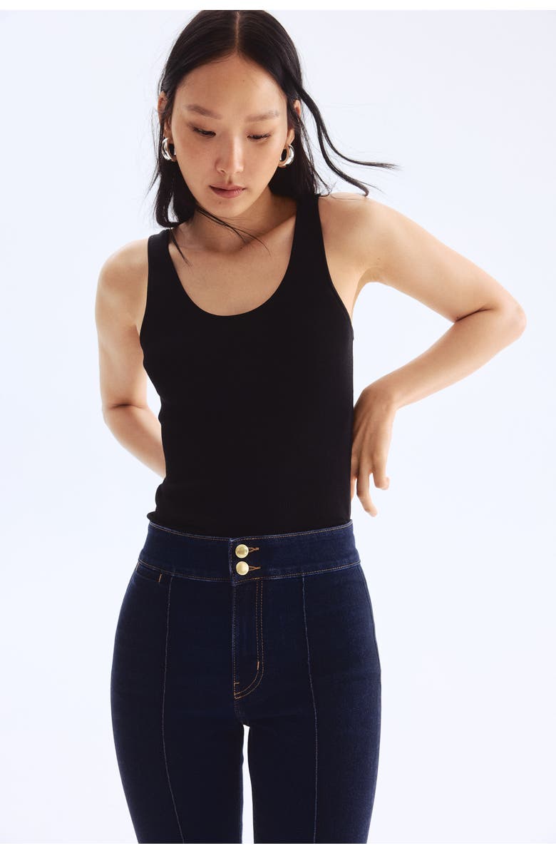 H&M Skinny High Capri Jeans, Alternate, color, Dark Denim Blue