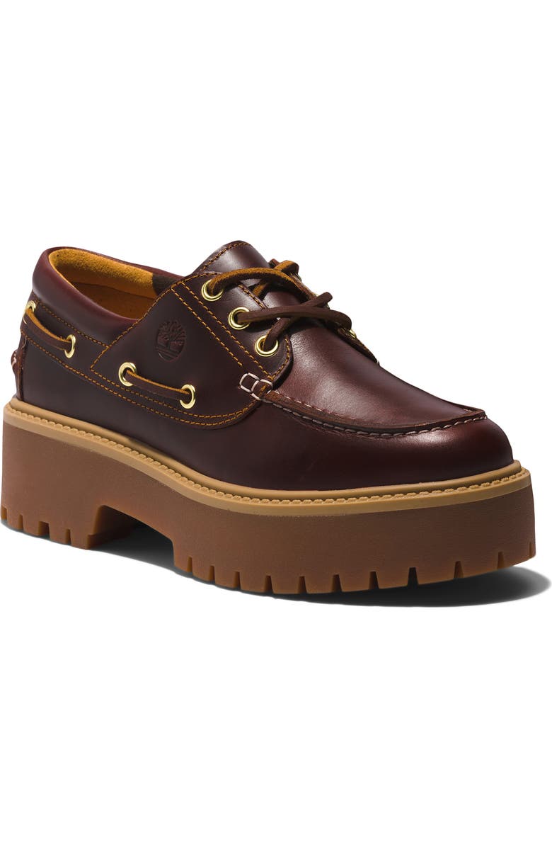 Timberland Stone Street Platform Boat Shoe, Main, color, Rootbeer