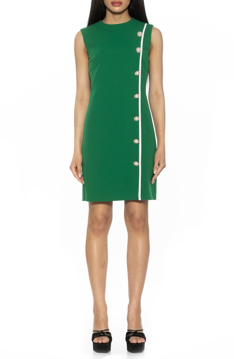 Alexia Admor Stripe Detail Sleeveless Shift Dress, Main, color, Green