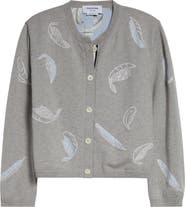 Thom Browne Feather Intarsia Cashmere Cardigan