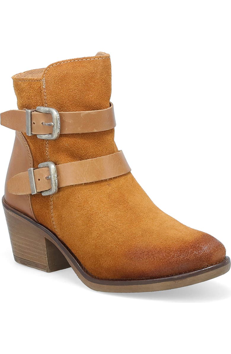 Miz Mooz Dayla Moto Bootie, Main, color, Wheat Suede