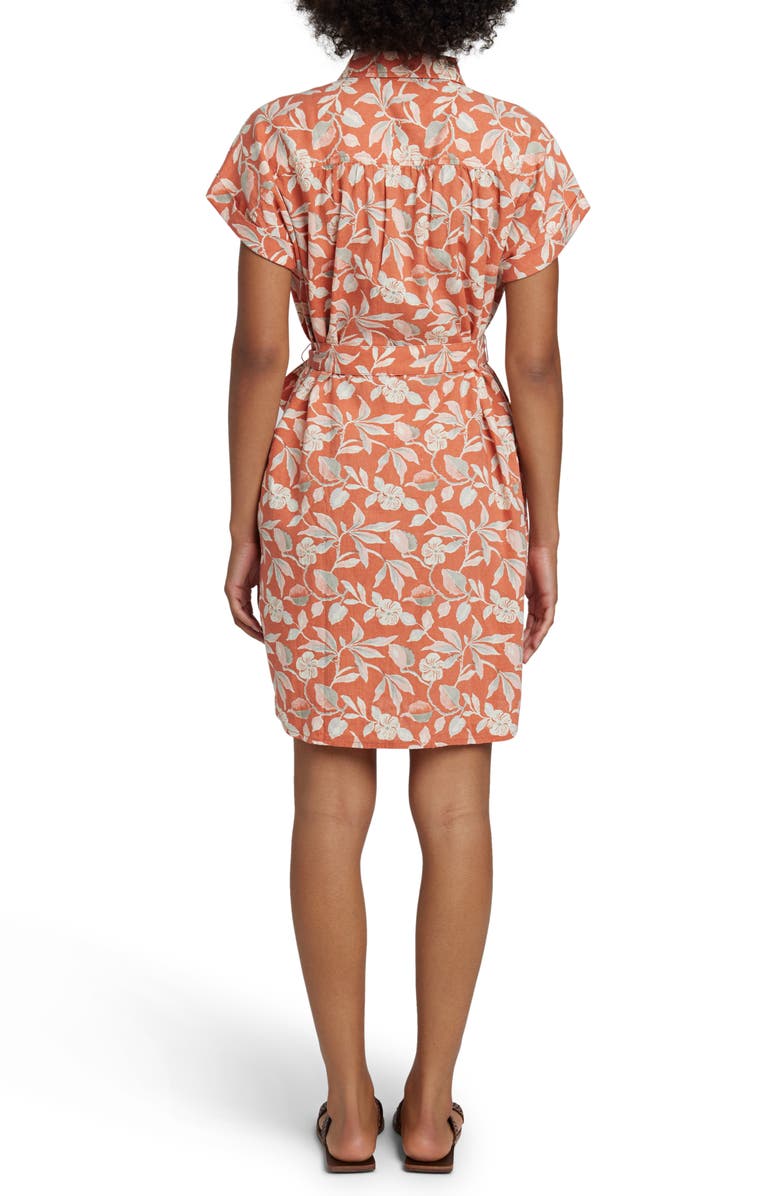 Faherty Breeze Stripe Belted Linen Blend Shirtdress, Alternate, color, Ginger Floral