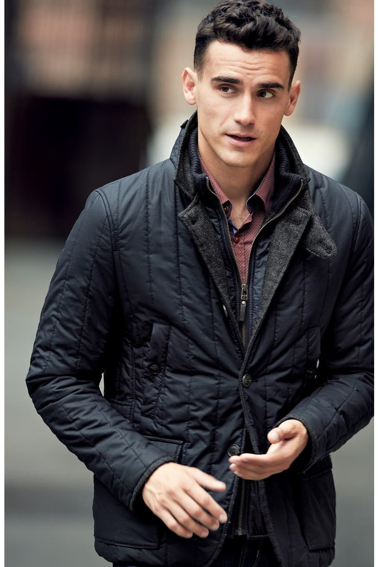 'Kereed' Quilted Jacket, Alternate, color, BLACK