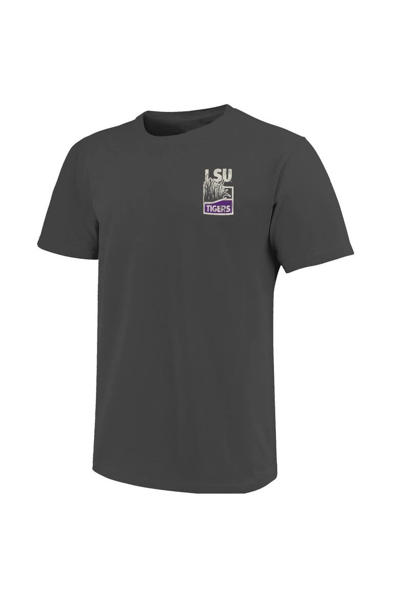 Men's  Graphite LSU Tigers Comfort Colors Minimalist Distressed Vista T-Shirt, Alternate, color, Graphite