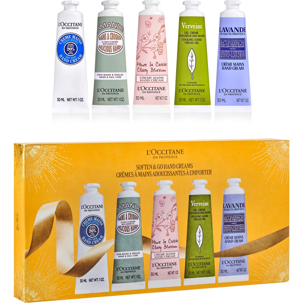 L'occitane Soften & Go Hand Cream Set $65 Value In Transparent