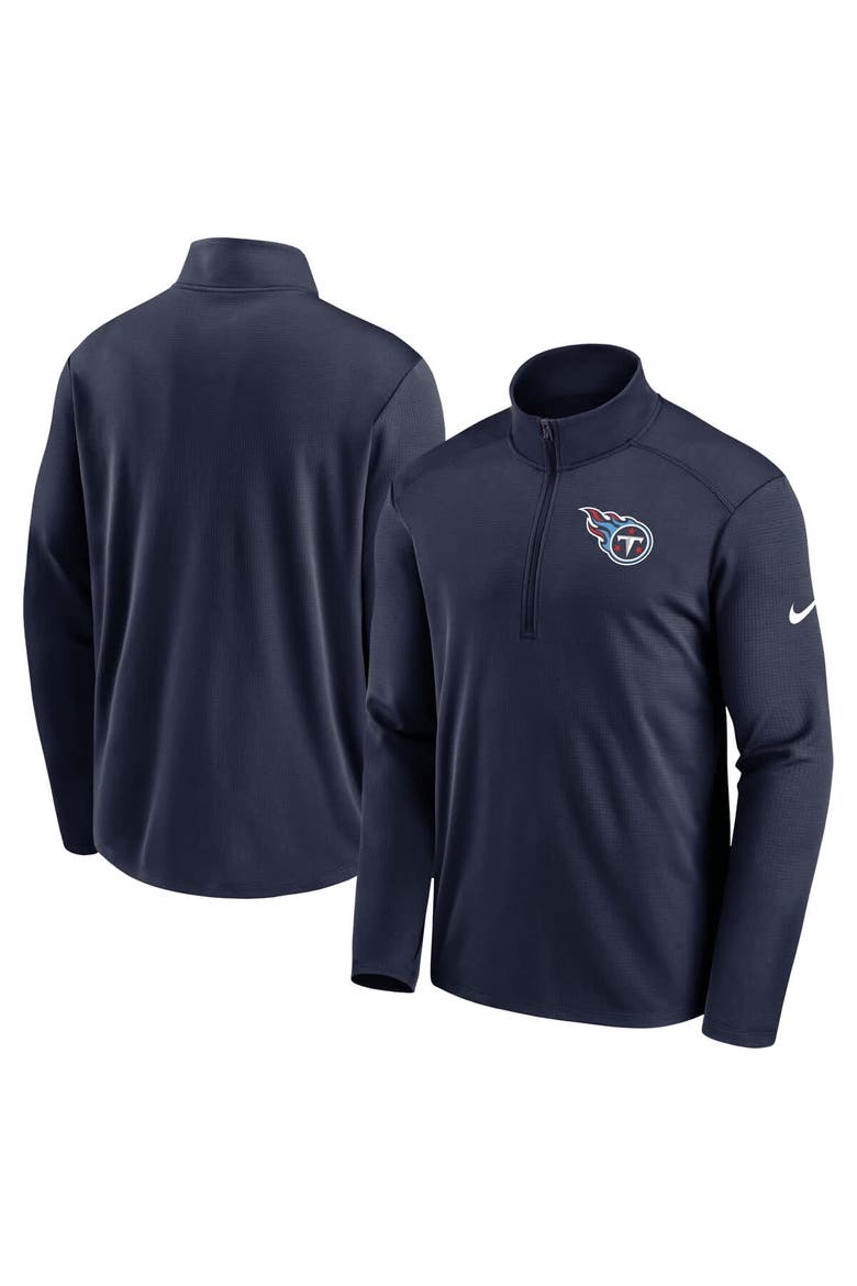 Men's Nike Navy Tennessee Titans Logo Pacer Performance Half-Zip Jacket, Main, color, Navy