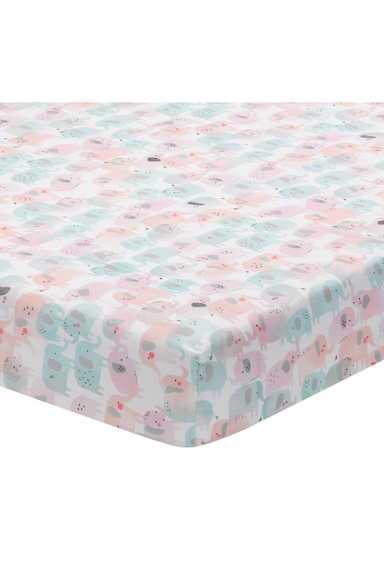 Lambs & Ivy Watercolor Pastel Rainbow 5-Piece Baby Crib Bedding Set, Alternate, color, Multicolor