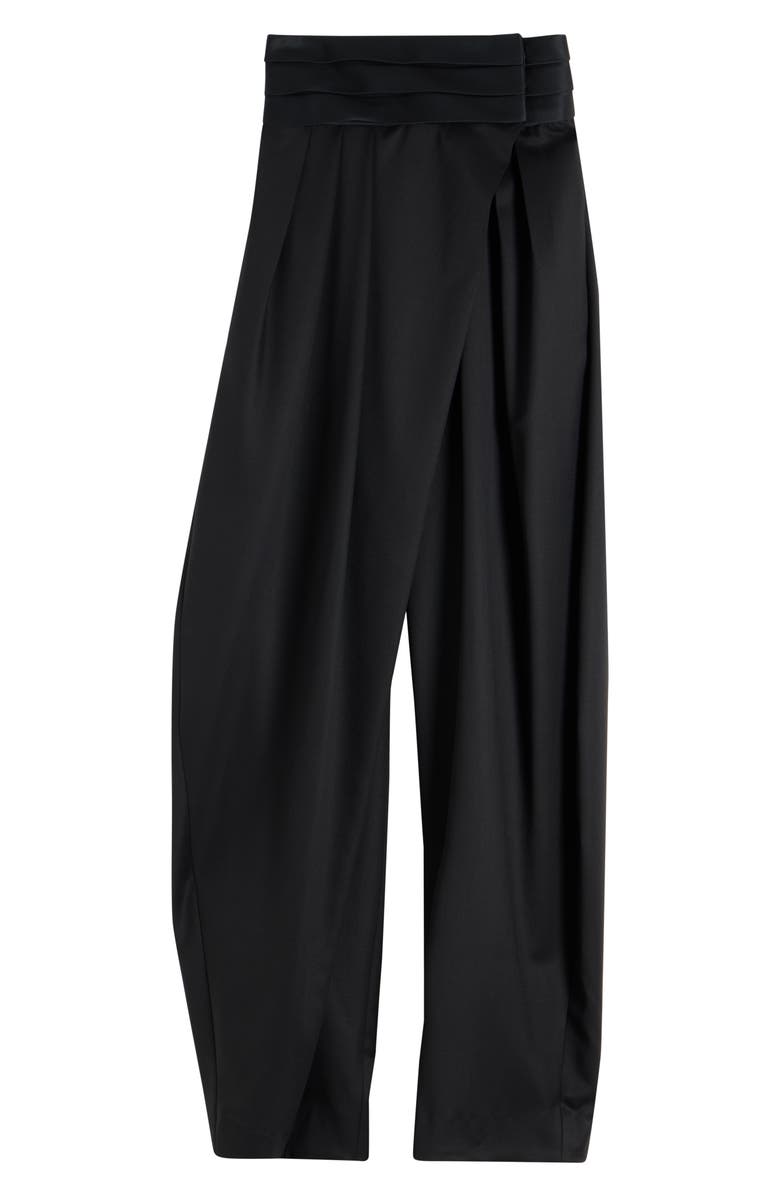 Alaïa Tux High Waist Stretch Wool Barrel Leg Pants, Alternate, color, Noir Alaia