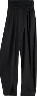 Alaïa Tux High Waist Stretch Wool Barrel Leg Pants