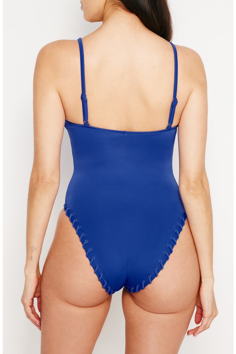 Whip Stitch One-Piece Swimsuit, Alternate, color, CAPRI BLUE004