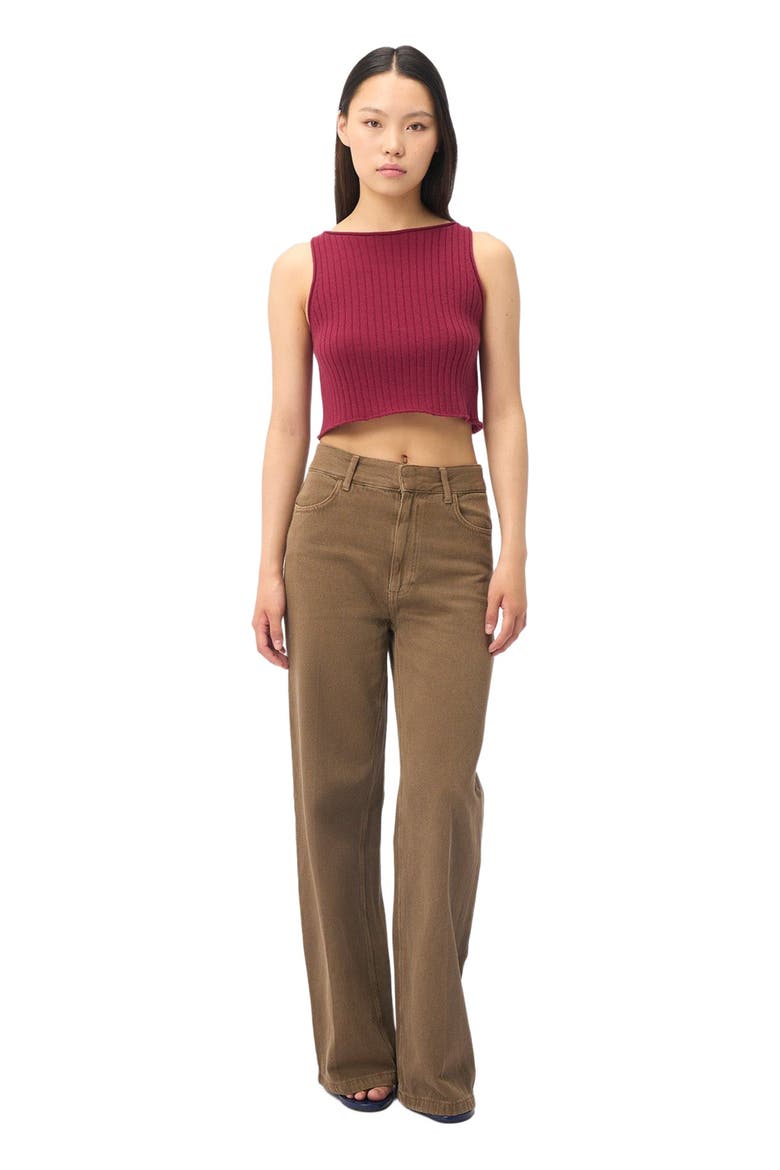 Cashmere Crop Top, Main, color, dry rose