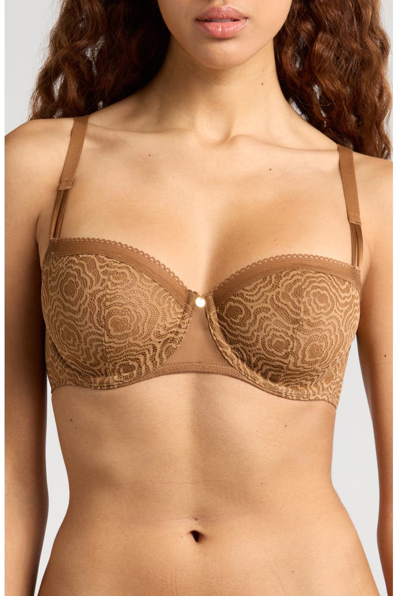 C Jolie Underwire Demi Bra, Main, color, TABAC