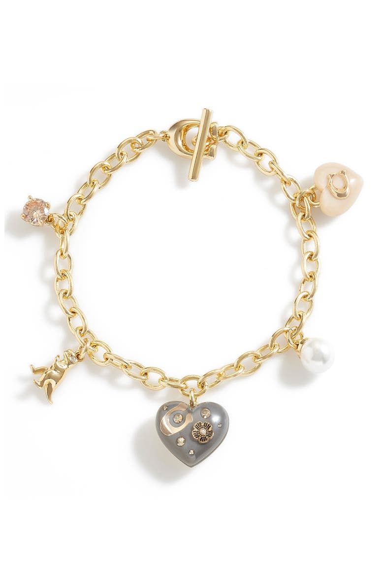 Heart Charm Bracelet, Main, color, BLUSH