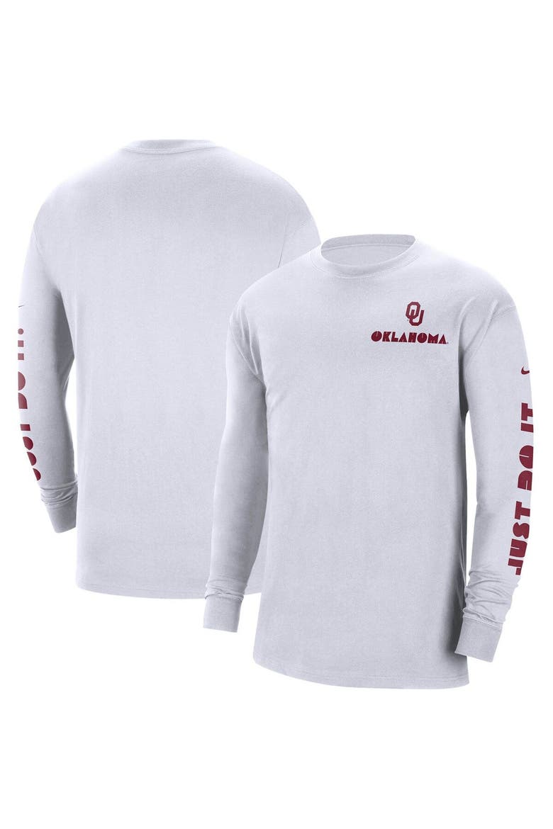 Men's Nike White Oklahoma Sooners Heritage Max 90 Long Sleeve T-Shirt, Main, color, White