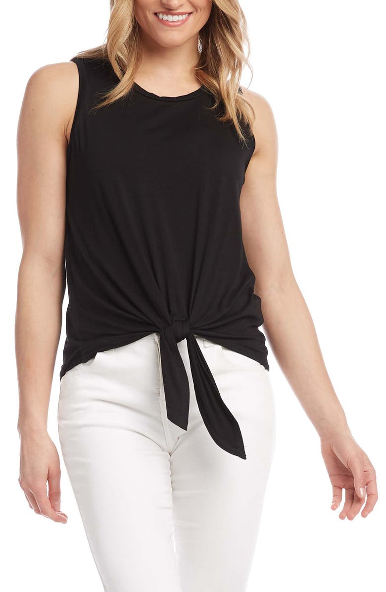Karen Kane Tie Front Tank, Main, color, Black