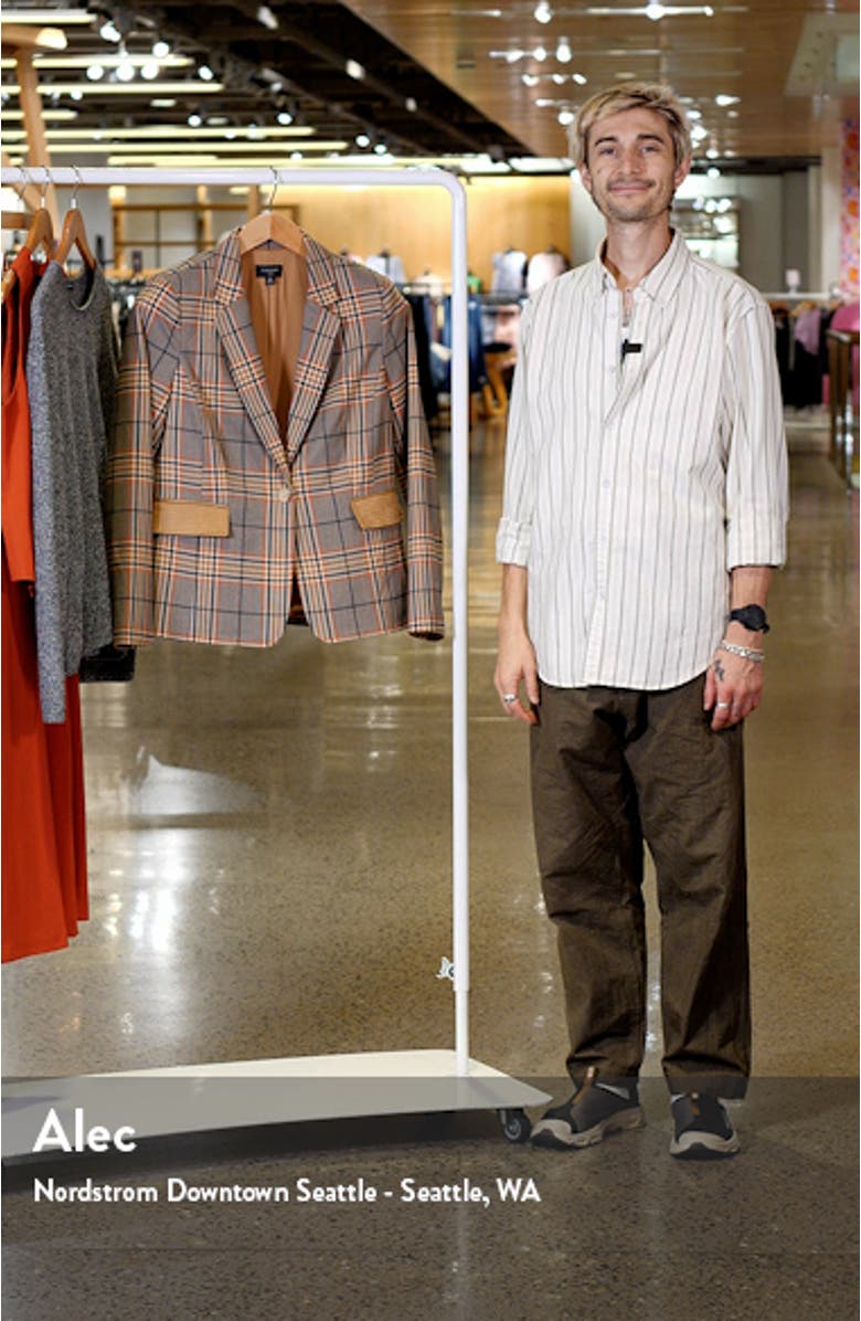 Faux Suede Trim Plaid Jacket, sales video thumbnail