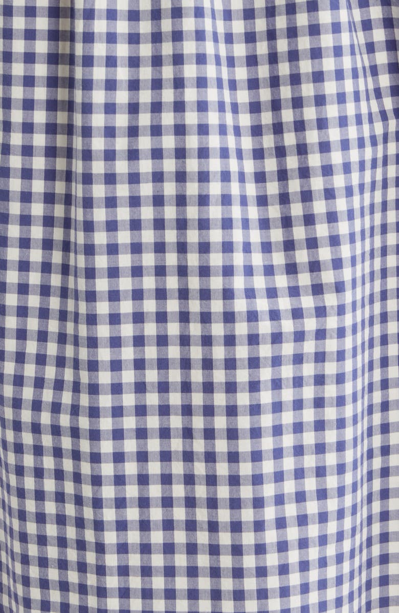 Marine Layer Aleca Gingham Tie Sleeve Minidress, Alternate, color, Bay Blue Gingham