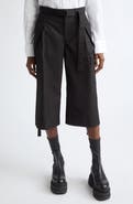 Sacai Weather Coated Cotton Twill Cargo Wide Leg Crop Pants