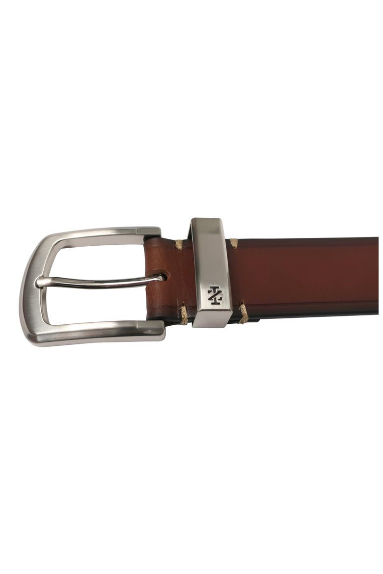 Mens Leather Jean Belt Metal Keeper, Alternate, color, Cognac