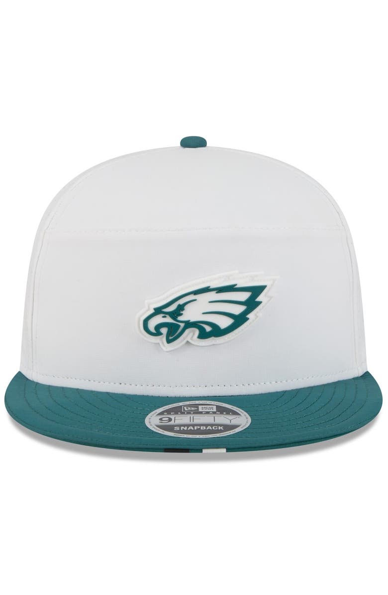 New Era Men's New Era White/Midnight Green Philadelphia Eagles 2025 NFL Training Camp Split Panel 9FIFTY Snapback Hat, Alternate, color, White