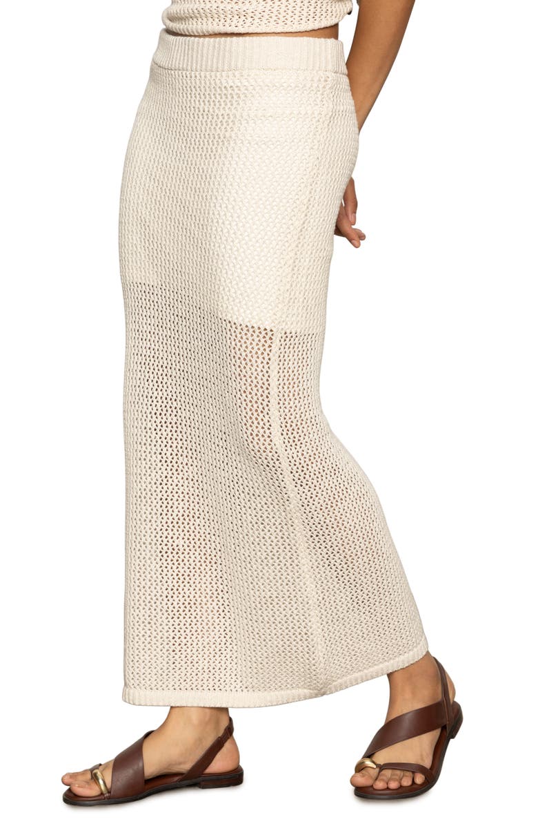 Sanctuary Open Stitch Cotton Knit Maxi Skirt, Alternate, color, Macrame