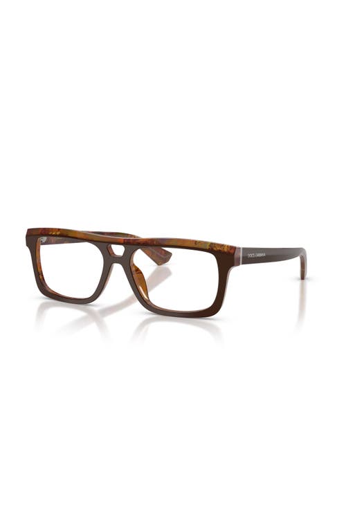 Dolce & Gabbana Dolce&gabbana 54mm Rectangle Optical Glasses In Brown