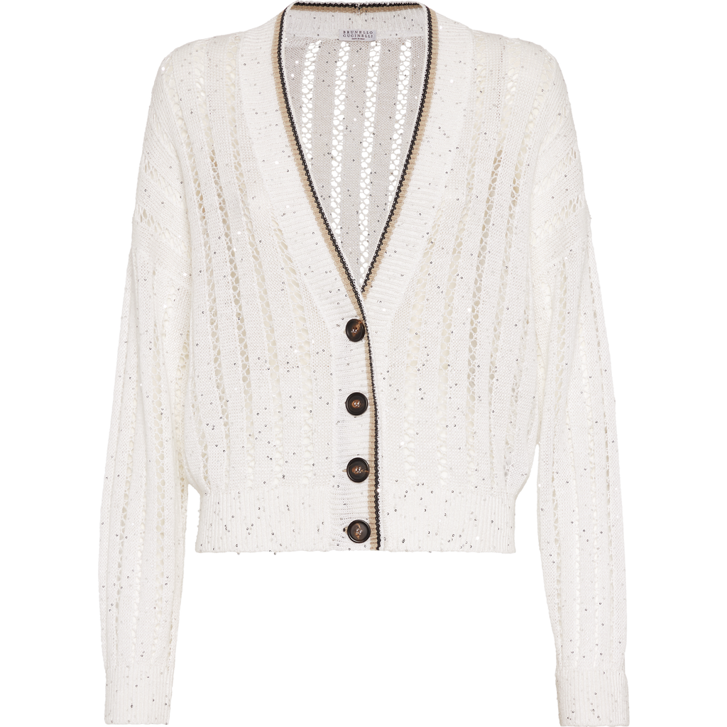 Brunello Cucinelli V-neck Long-sleeved Sweater In White