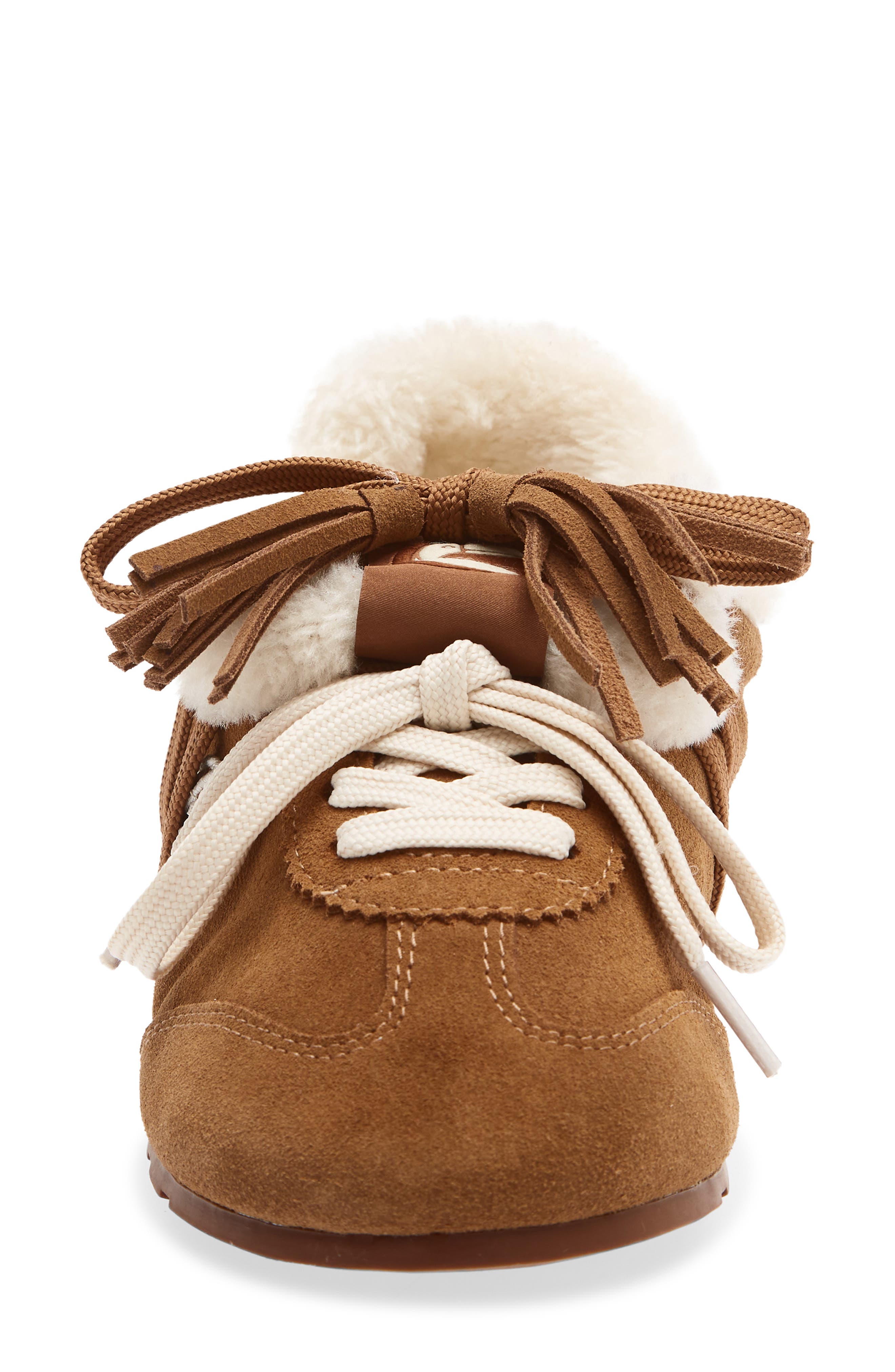 Faux Fur Lined Sneakerina Sneaker, Alternate, color, SAND