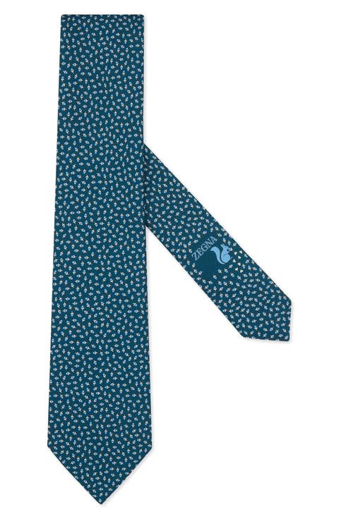 Acorn Print Silk Tie