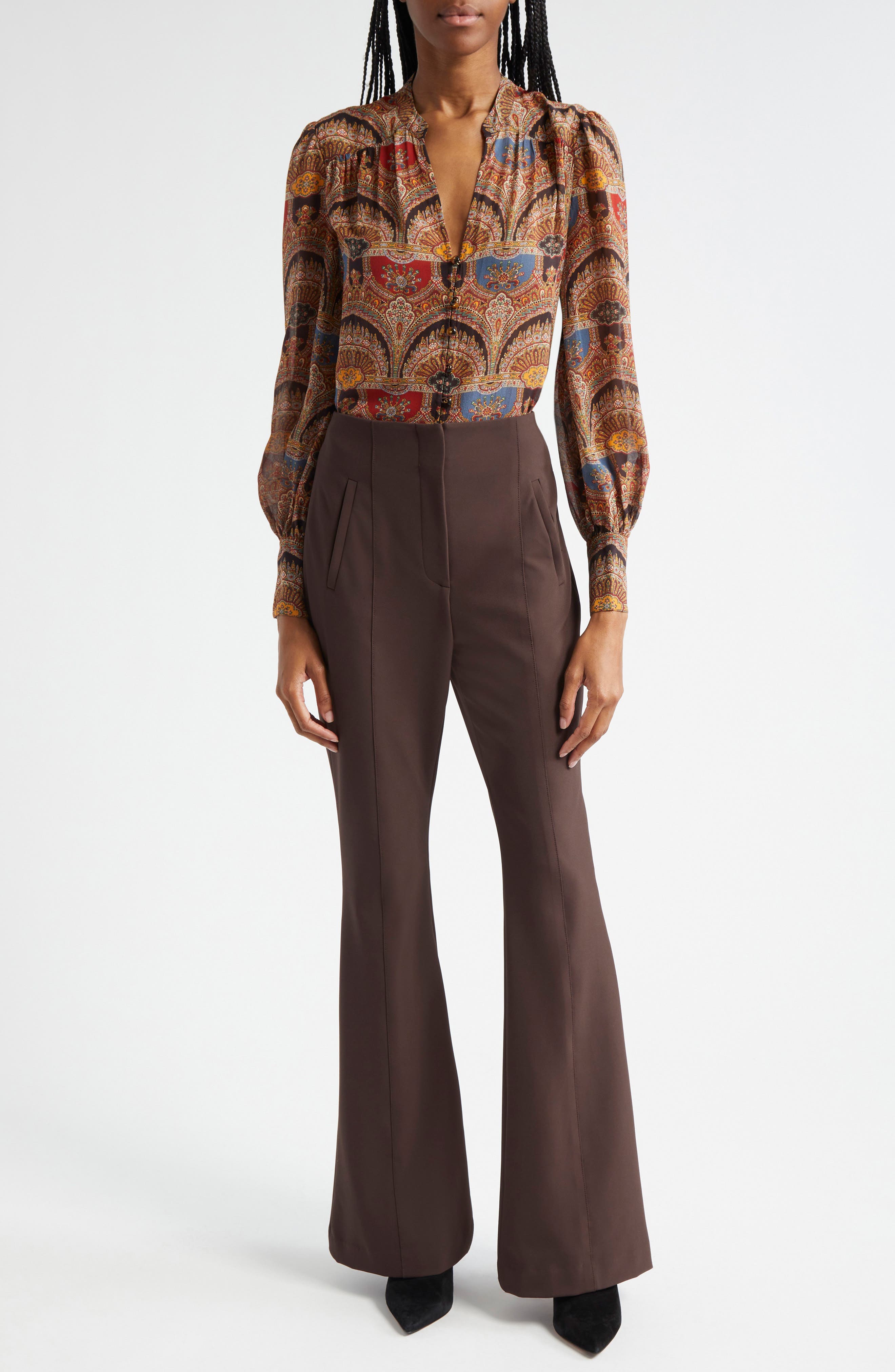 Esmeralda Print Silk Top - image 2