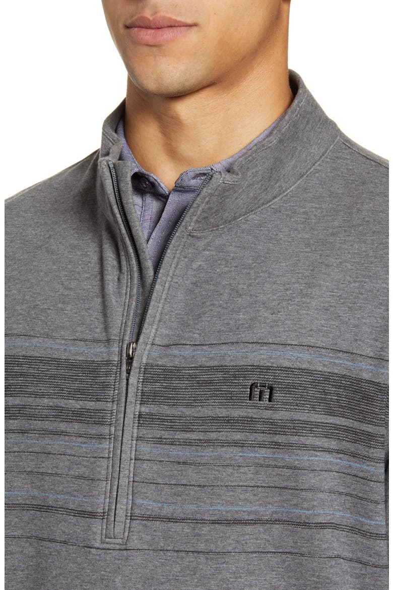 Transitions Stripe Half Zip Pullover, Alternate, color, HEATHER DARK SHADOW