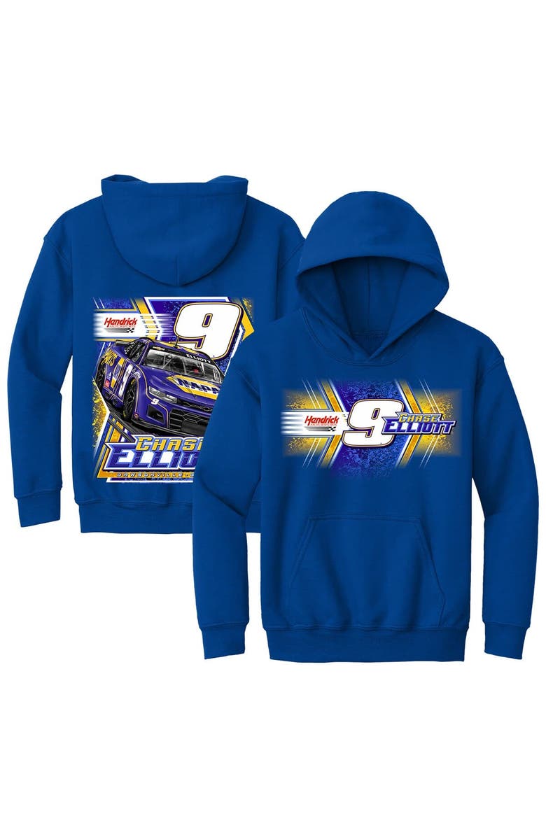HENDRICK MOTORSPORTS TEAM COLLECTION Youth Hendrick Motorsports Team Collection Royal Chase Elliott NAPA Car Pullover Hoodie, Main, color, Royal