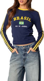 EDIKTED Brasil Long Sleeve T-Shirt