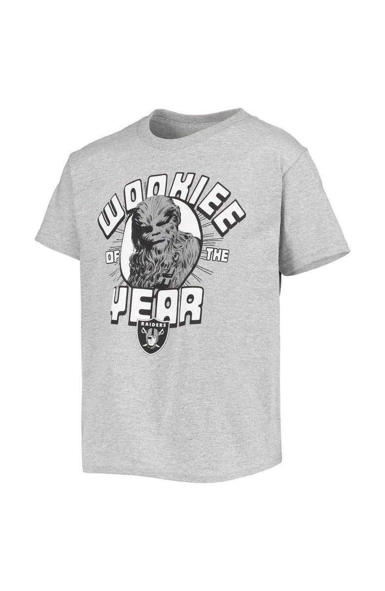 Junk Food Youth Junk Food Heathered Gray Las Vegas Raiders Star Wars Wookie Of The Year T-Shirt, Alternate, color, Heather Gray