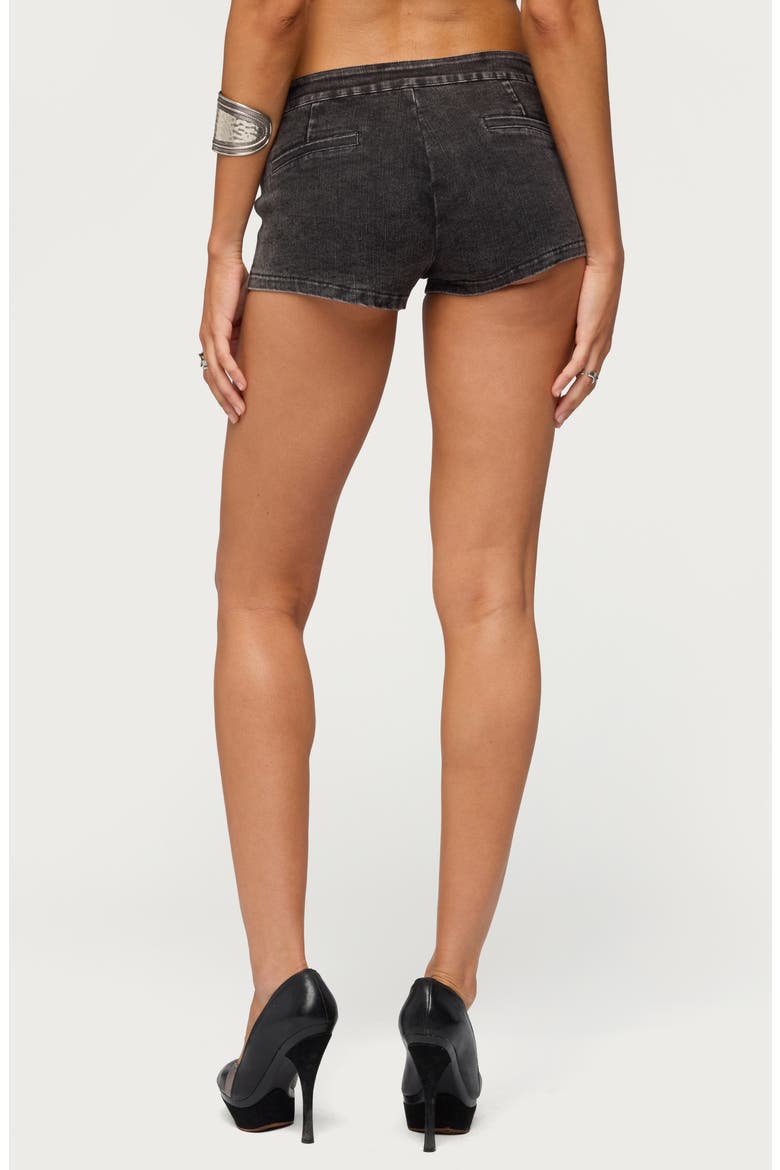 Sashe Stretchy Denim Micro Shorts, Alternate, color, BLACK-WASHED